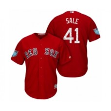 Men's Boston Red Sox #41 Chris Sale Majestic Scarlet 2018 Spring Training Cool Base Stitched Jersey