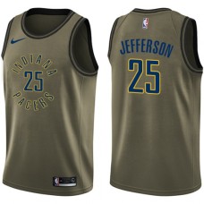 Men's Nike Indiana Pacers #25 Al Jefferson Swingman Green Salute to Service NBA Jersey