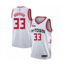 Men's Houston Rockets #33 Ryan Anderson Swingman White Basketball Stitched Jersey - 2019 20 City Edition