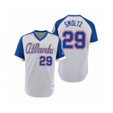 Men's Braves #29 John Smoltz Gray Royal 1979 Turn Back the Clock Authentic Stitched Jersey