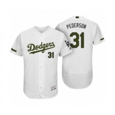 Men's Los Angeles Dodgers #31 Joc Pederson White 2017 Memorial Day Collection Flex Base Stitched Jersey