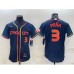 Men's Houston Astros #3 Jeremy Pena Number 2022 Navy Blue City Connect Flex Base Stitched Jersey