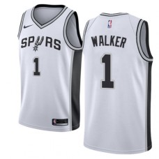 Men's Nike San Antonio Spurs #1 Lonnie Walker Swingman White NBA Jersey - Association Edition