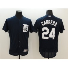 Men's Detroit Tigers #24 Miguel Cabrera Navy Blue Alternate Flex Base Authentic Stitched Jersey