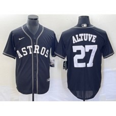 Men's Houston Astros #27 Jose Altuve Black Cool Base Stitched Baseball Jersey