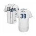 Men's Tampa Bay Rays #38 Colin Poche Home White Home Flex Base Authentic Collection Baseball Player Stitched Jersey