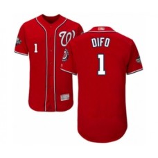 Men's Washington Nationals #1 Wilmer Difo Red Alternate Flex Base Authentic Collection 2019 World Series Bound Baseball Stitched Jersey