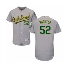 Men's Oakland Athletics #52 Ryan Buchter Grey Road Flex Base Authentic Collection Baseball Player Stitched Jersey