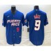 Men's Puerto Rico Baseball #9 Javier Baez Number 2023 Blue World Baseball Classic Stitched Jersey