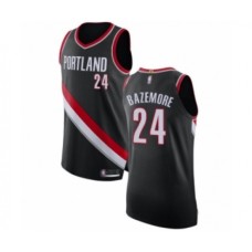 Men's Portland Trail Blazers #24 Kent Bazemore Authentic Black Basketball Jersey - Icon Edition