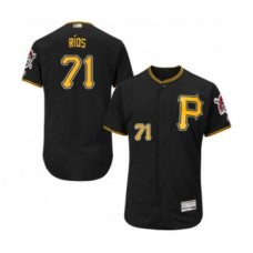 Men's Pittsburgh Pirates #71 Yacksel Rios Black Alternate Flex Base Authentic Collection Baseball Player Stitched Jersey