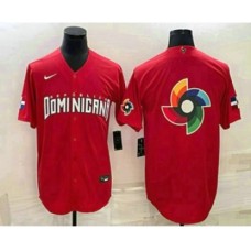 Men's Dominican Republic Baseball 2023 Red World Big Logo Classic Stitched Jerseys