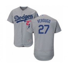 Men's Los Angeles Dodgers #27 Alex Verdugo Gray Alternate Flex Base Authentic Collection Baseball Player Stitched Jersey