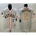 Men's Houston Astros #2 Alex Bregman Number 2023 White Gold World Serise Champions Cool Base Stitched Jersey