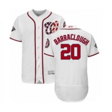 Men's Washington Nationals #20 Kyle Barraclough White Home Flex Base Authentic Collection 2019 World Series Bound Baseball Stitched Jersey