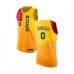 Men's Milwaukee Bucks #0 Donte DiVincenzo Authentic Yellow Basketball Stitched Jersey - City Edition