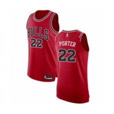 Men's Chicago Bulls #22 Otto Porter Authentic Red Basketball Jersey - Icon Edition