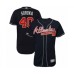 Men's Atlanta Braves #40 Mike Soroka Navy Blue Alternate Flex Base Authentic Collection Baseball Jersey