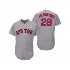 Men's 2019 Mothers Day J.D. Martinez Boston Red Sox #28 Gray Flex Base Road Stitched Jersey