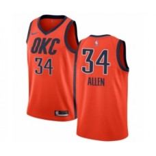 Men's Nike Oklahoma City Thunder #34 Ray Allen Orange Swingman Jersey - Earned Edition