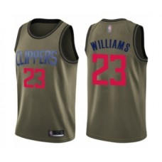 Men's Los Angeles Clippers #23 Lou Williams Swingman Green Salute to Service Basketball Stitched Jersey