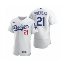 Men's Los Angeles Dodgers #21 Walker Buehler Nike White 2020 Authentic Stitched Jersey