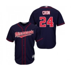 Men's Minnesota Twins #24 C. J. Cron Replica Navy Blue Alternate Road Cool Base Baseball Jersey