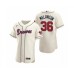 Men's Atlanta Braves #36 Mark Melancon Nike Cream Authentic 2020 Alternate Stitched Jersey