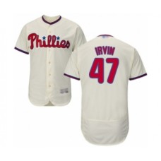 Men's Philadelphia Phillies #47 Cole Irvin Cream Alternate Flex Base Authentic Collection Baseball Player Stitched Jersey