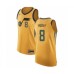 Men's Utah Jazz #8 Emmanuel Mudiay Authentic Gold Basketball Stitched Jersey Statement Edition