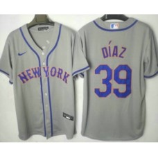 Men's New York Mets #39 Edwin Diaz Grey Stitched MLB Cool Base Nike Jersey