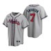 Men's Nike Atlanta Braves #7 Dansby Swanson Gray Road Stitched Baseball Jersey