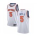 Men's New York Knicks #5 Dennis Smith Jr. Authentic White Basketball Jersey - Association Edition