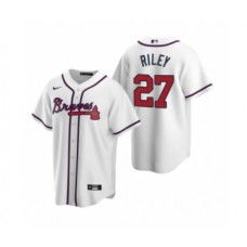 Men's Atlanta Braves #27 Austin Riley Nike White 2020 Replica Home Stitched Jersey