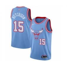 Men's Chicago Bulls #15 Chandler Hutchison Swingman Blue Basketball Stitched Jersey - 2019 20 City Edition