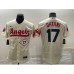 Men's Los Angeles Angels #17 Shohei Ohtani Number Cream 2022 City Connect Flex Base Stitched Jersey