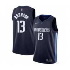 Men's Dallas Mavericks #13 Jalen Brunson Authentic Navy Finished Basketball Stitched Jersey - Statement Edition