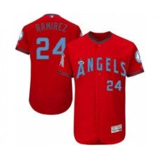 Men's Los Angeles Angels of Anaheim #24 Noe Ramirez Authentic Red 2016 Father's Day Fashion Flex Base Baseball Player Stitched Jersey