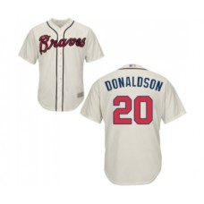 Men's Atlanta Braves #20 Josh Donaldson Replica Cream Alternate 2 Cool Base Baseball Jersey