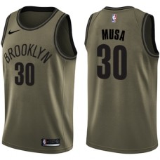 Men's Nike Brooklyn Nets #30 Dzanan Musa Swingman Green Salute to Service NBA Jersey