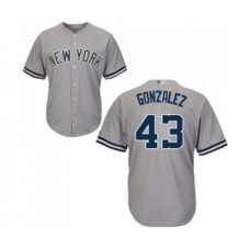 Men's New York Yankees #43 Gio Gonzalez Replica Grey Road Baseball Jersey