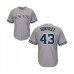 Men's New York Yankees #43 Gio Gonzalez Replica Grey Road Baseball Jersey