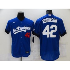 Men's Nike Los Angeles Dodgers #42 Jackie Robinson Blue Elite City Player Stitched Jersey