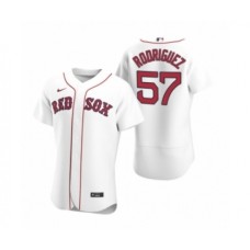 Men's Boston Red Sox #57 Eduardo Rodriguez Nike White Authentic 2020 Home Stitched Jersey