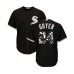 Men's Chicago White Sox #24 Brandon Guyer Authentic Black Team Logo Fashion Cool Base Baseball Jersey