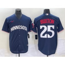 Men's Minnesota Twins #25 Byron Buxton 2023 Navy Blue Cool Base Stitched Jersey