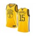 Men's Golden State Warriors #15 Latrell Sprewell Yellow Swingman 2019 Basketball Finals Bound Jersey - Earned Edition