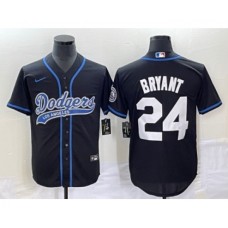 Men's Los Angeles Dodgers #24 Kobe Bryant Black Cool Base Stitched Baseball Jersey