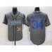 Men's Los Angeles Dodgers #34 Fernando Valenzuela Number Grey Gridiron Cool Base Stitched Baseball Jersey