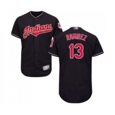 Men's Cleveland Indians #13 Hanley Ramirez Navy Blue Alternate Flex Base Authentic Collection Baseball Jersey